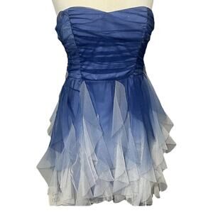 Teeze Me Dress Formal Dance Junior 11/12 Strapless Blue Ombre Tulip Skirt